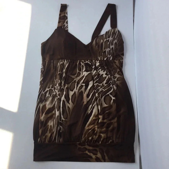 3/$15 Animal print leopard print loose casual tank top size small - Picture 4 of 15